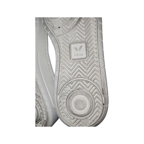 Veja V-12 White Leather Sneakers Size Women's 8 Lace Up - Picture 9 of 11